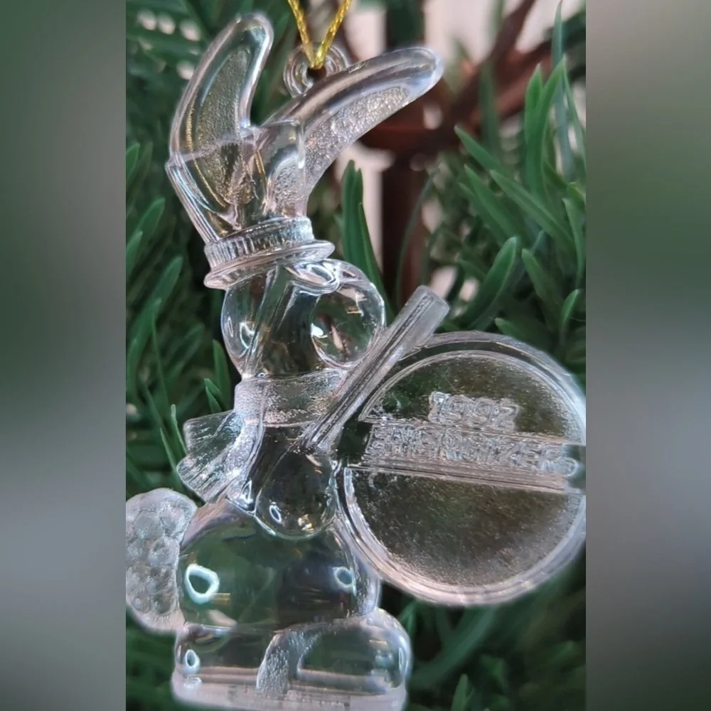 Vintage 1992 Energizer Bunny Clear Acrylic Ornaments Set  Christmas Decor